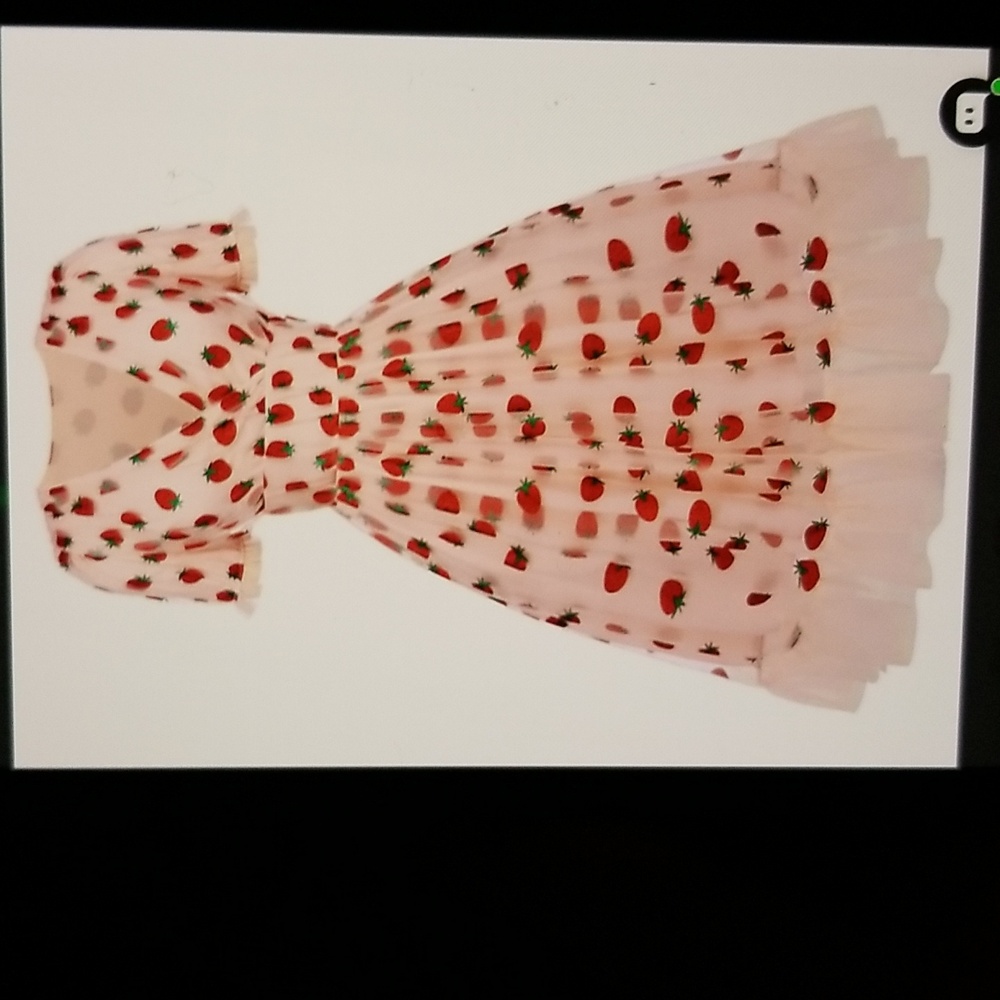 Charming Tulle Dress W/Glitter Strawberries By Retro Stage Size Large (8) NWT - Picture 13 of 16
